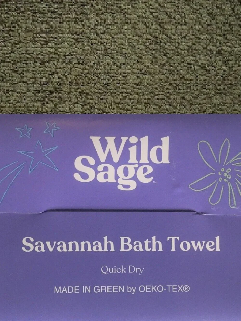 3 Wild Sage Savannah QuickDry Bath Towels =DARK GREEN + YOLK YELLOW + BIJOU BLUE